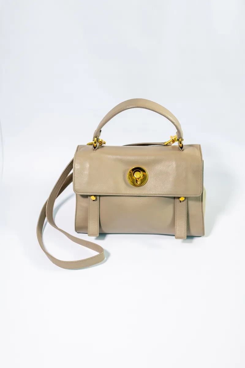 YVES SAINT LAURENT MUSE BEIGE LEATHER BAG