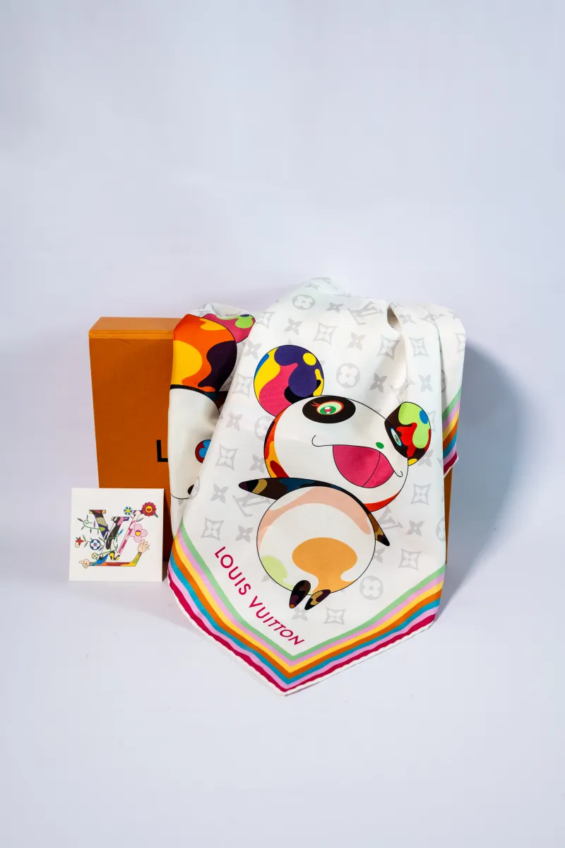 LOUIS VUITTON X TAKASHI MURAKAMI LIMITED EDITION SILK SCARF