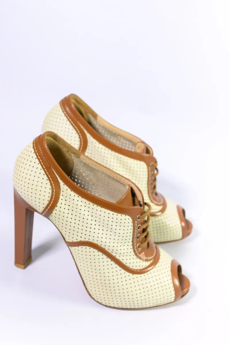 BALLY PERFORATED LEATHER BOOTIES
