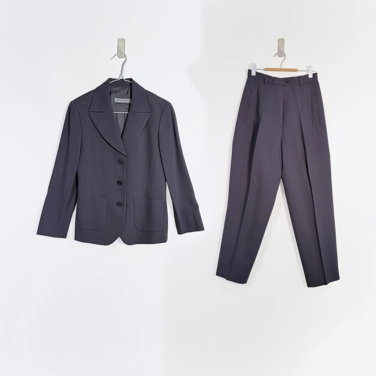 EMPORIO ARMANI WOOL PANTSUIT IN CHARCOAL GREY